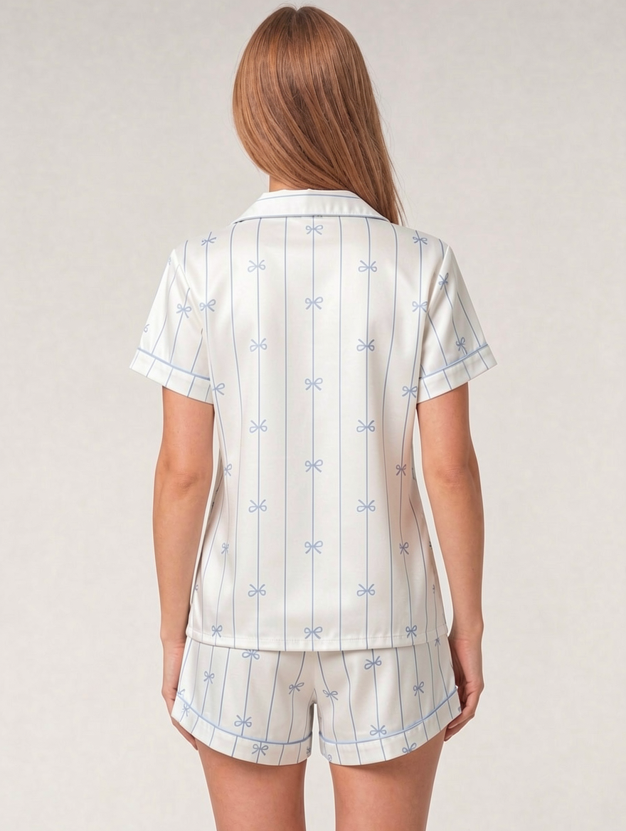 Bows And Buttons Pajama Set