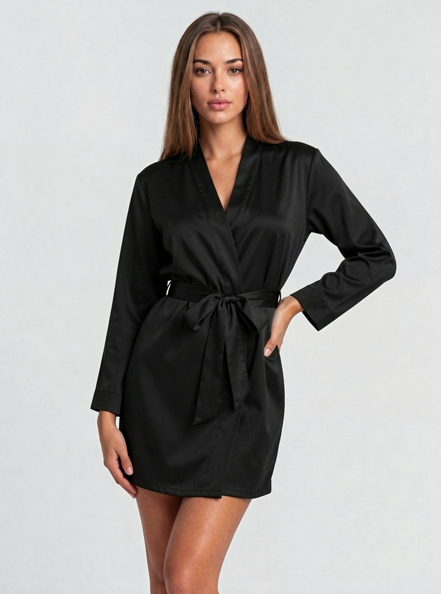 Midnight Soft Satin Robe